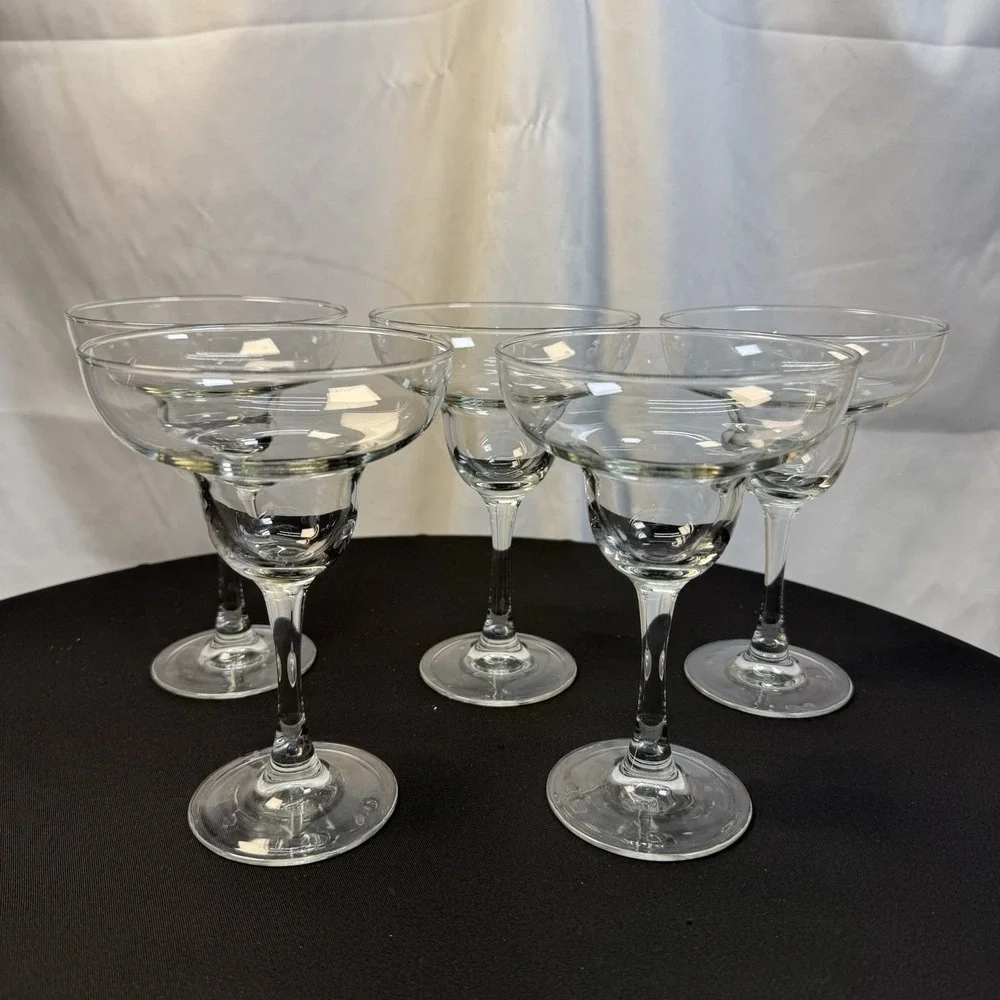 Set of (5)‎ Clear Margarita Glasses 6
